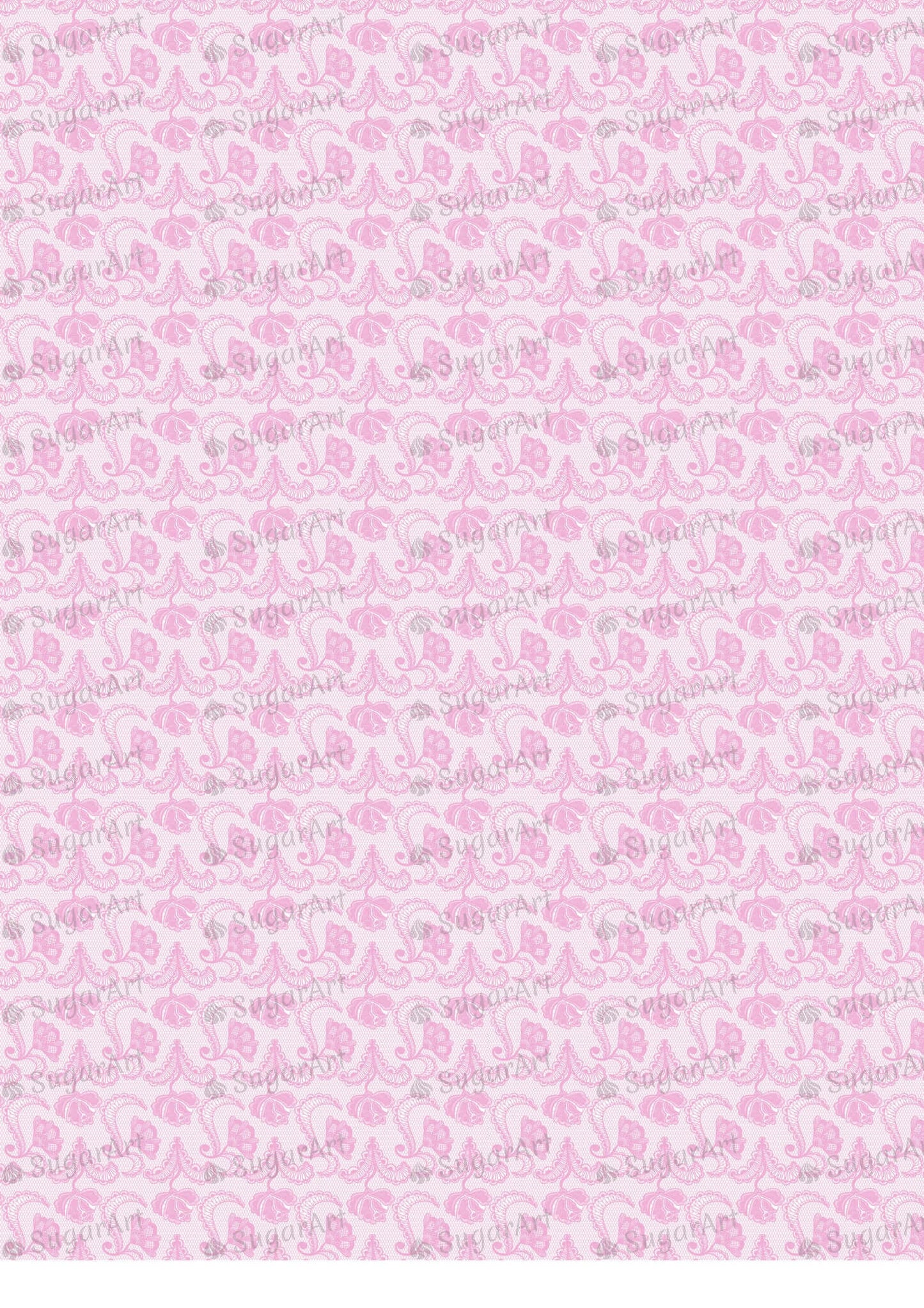 Pink Lacy Pattern - SA43-Sugar Stamp sheets-Sugar Art