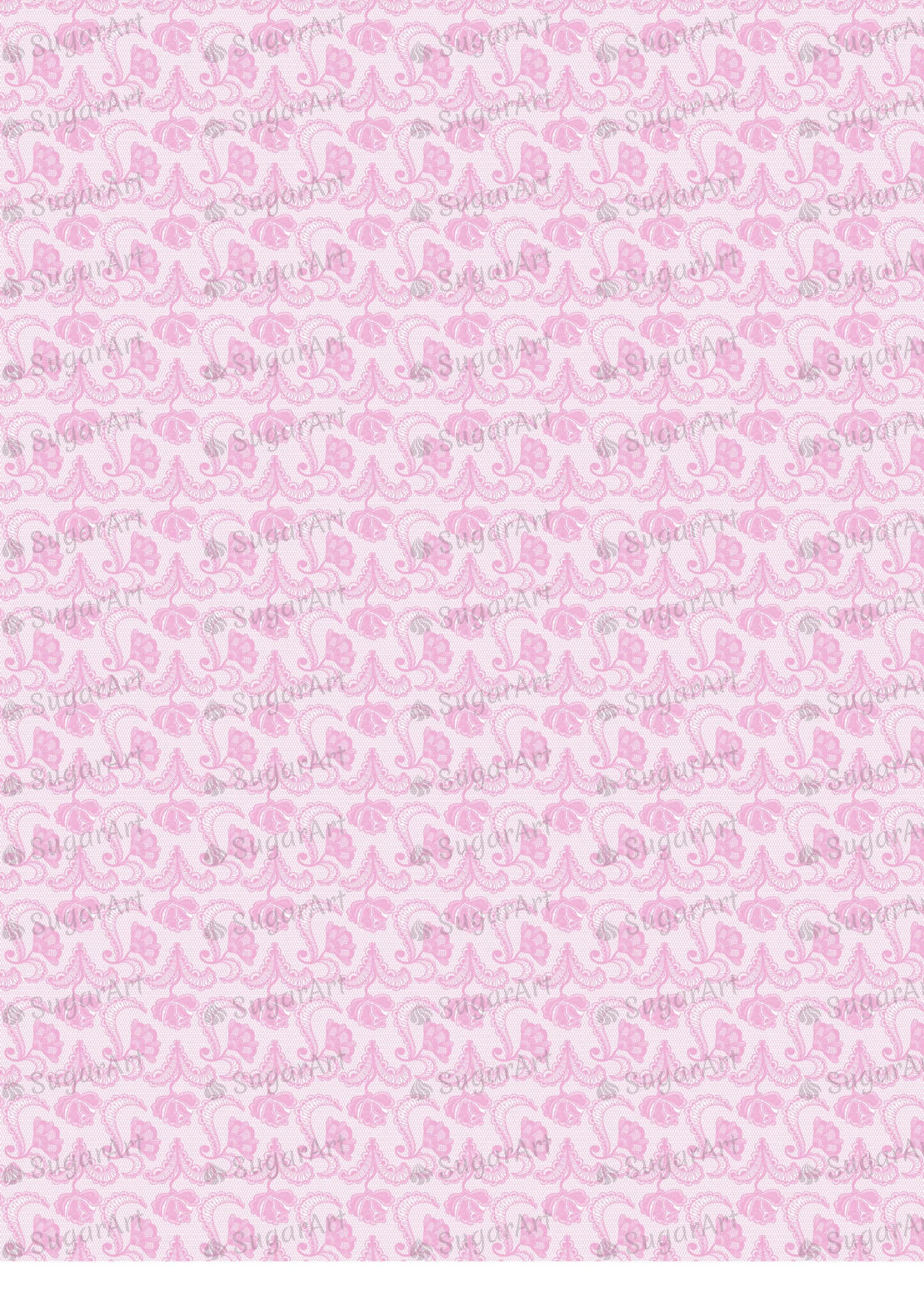 Pink Lacy Pattern - SA43-Sugar Stamp sheets-Sugar Art