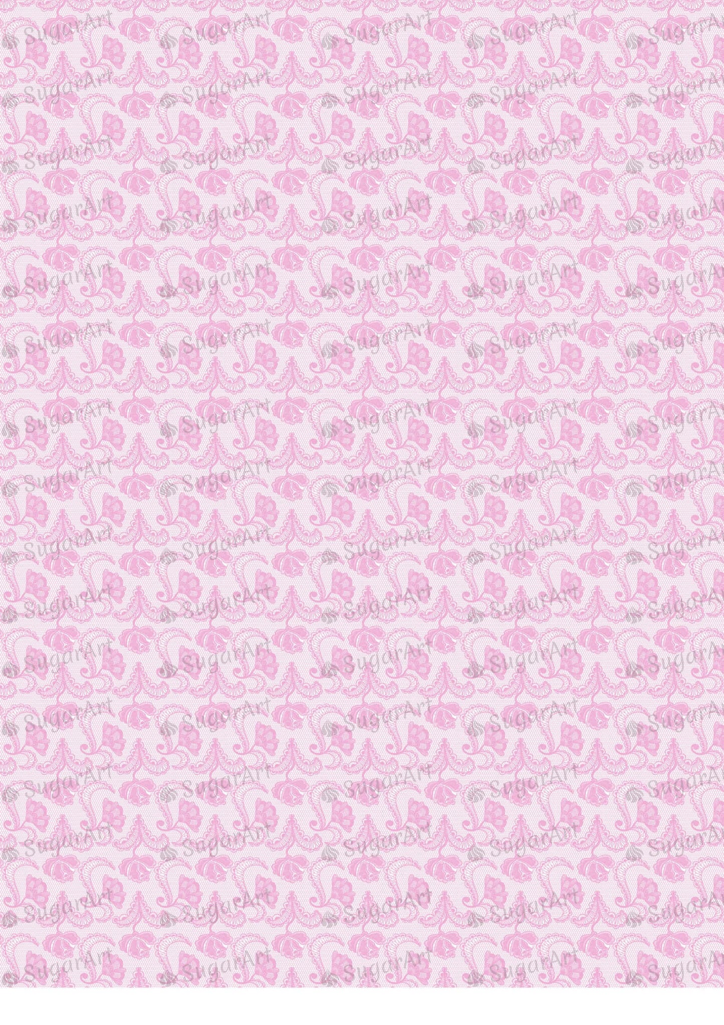 Pink Lacy Pattern - SA43-Sugar Stamp sheets-Sugar Art