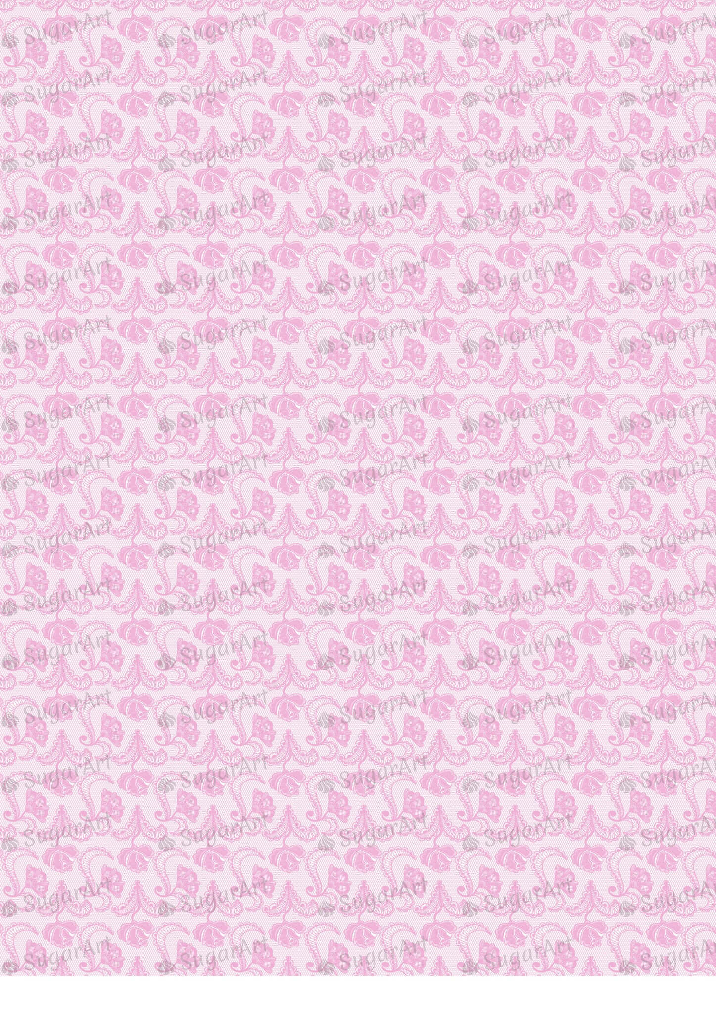 Pink Lacy Pattern - SA43-Sugar Stamp sheets-Sugar Art