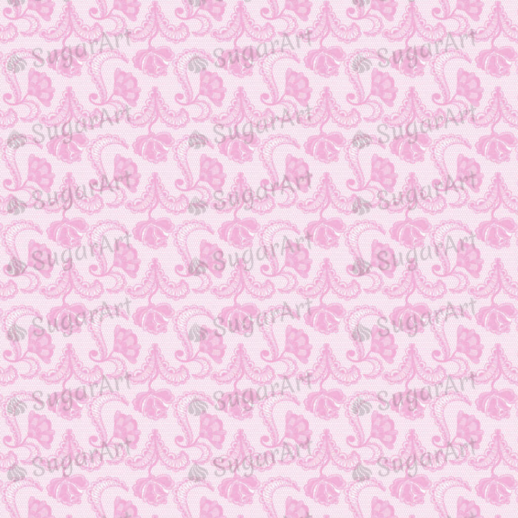Pink Lacy Pattern - SA43-Sugar Stamp sheets-Sugar Art