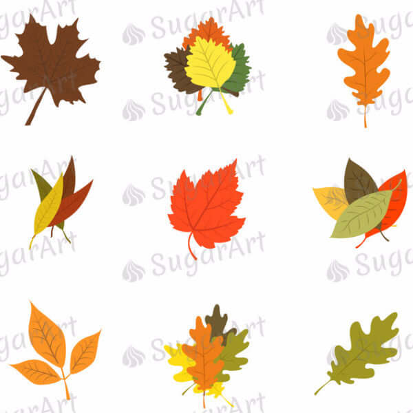 Leaves of Autumn Colors - SA45-Sugar Stamp sheets-Sugar Art
