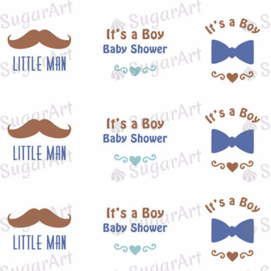Little Man, Baby Boy, Mustache - SA46-Sugar Stamp sheets-Sugar Art