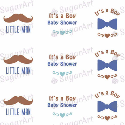 Little Man, Baby Boy, Mustache - SA46-Sugar Stamp sheets-Sugar Art