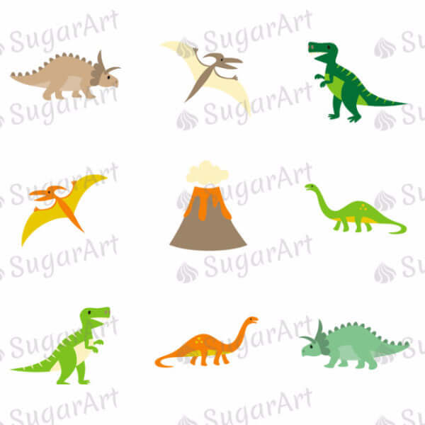 Cute Dinosaurs - SA47-Sugar Stamp sheets-Sugar Art