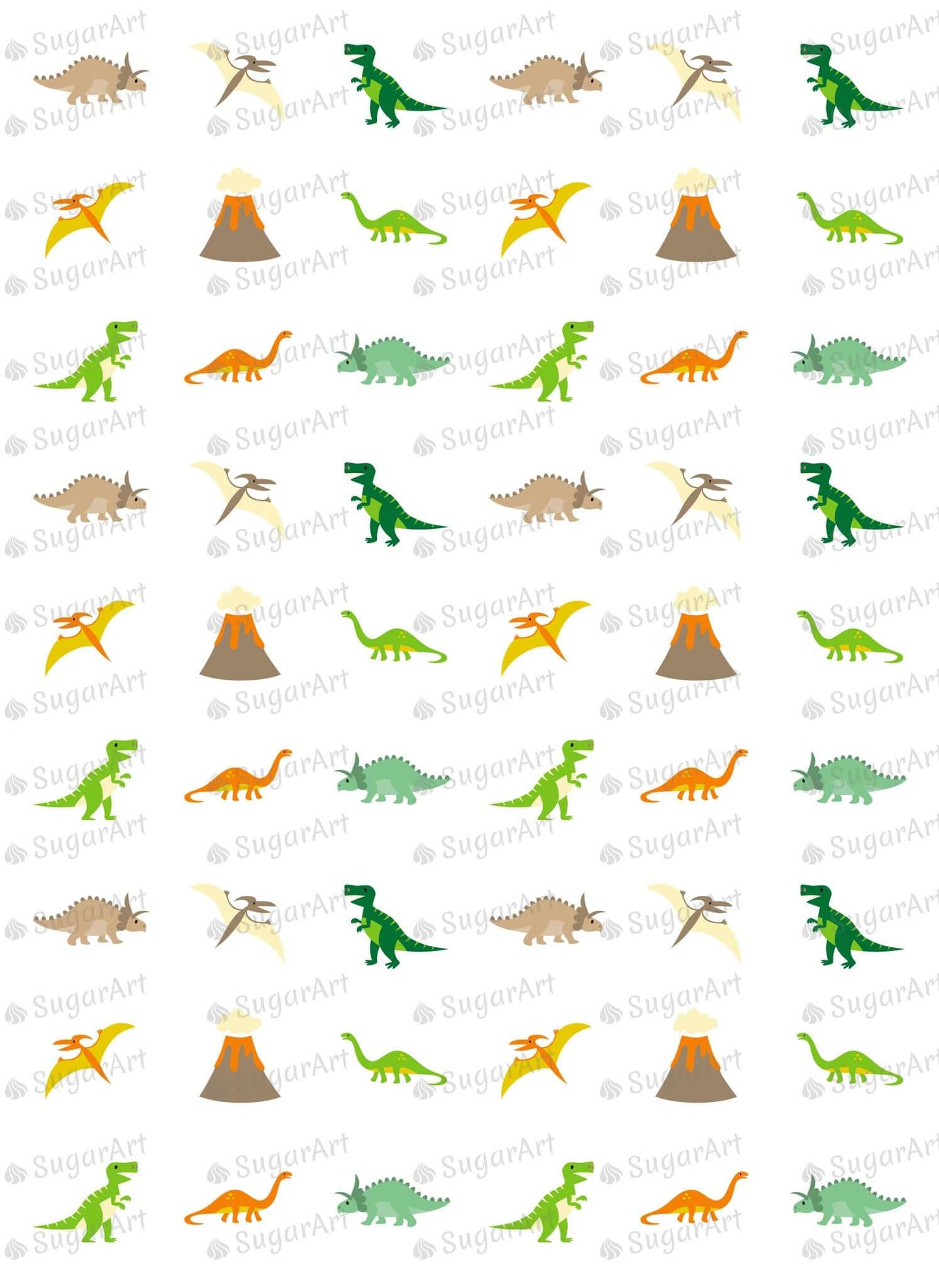 Cute Dinosaurs - SA47-Sugar Stamp sheets-Sugar Art