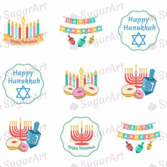 Happy Hanukkah - SA52-Sugar Stamp sheets-Sugar Art