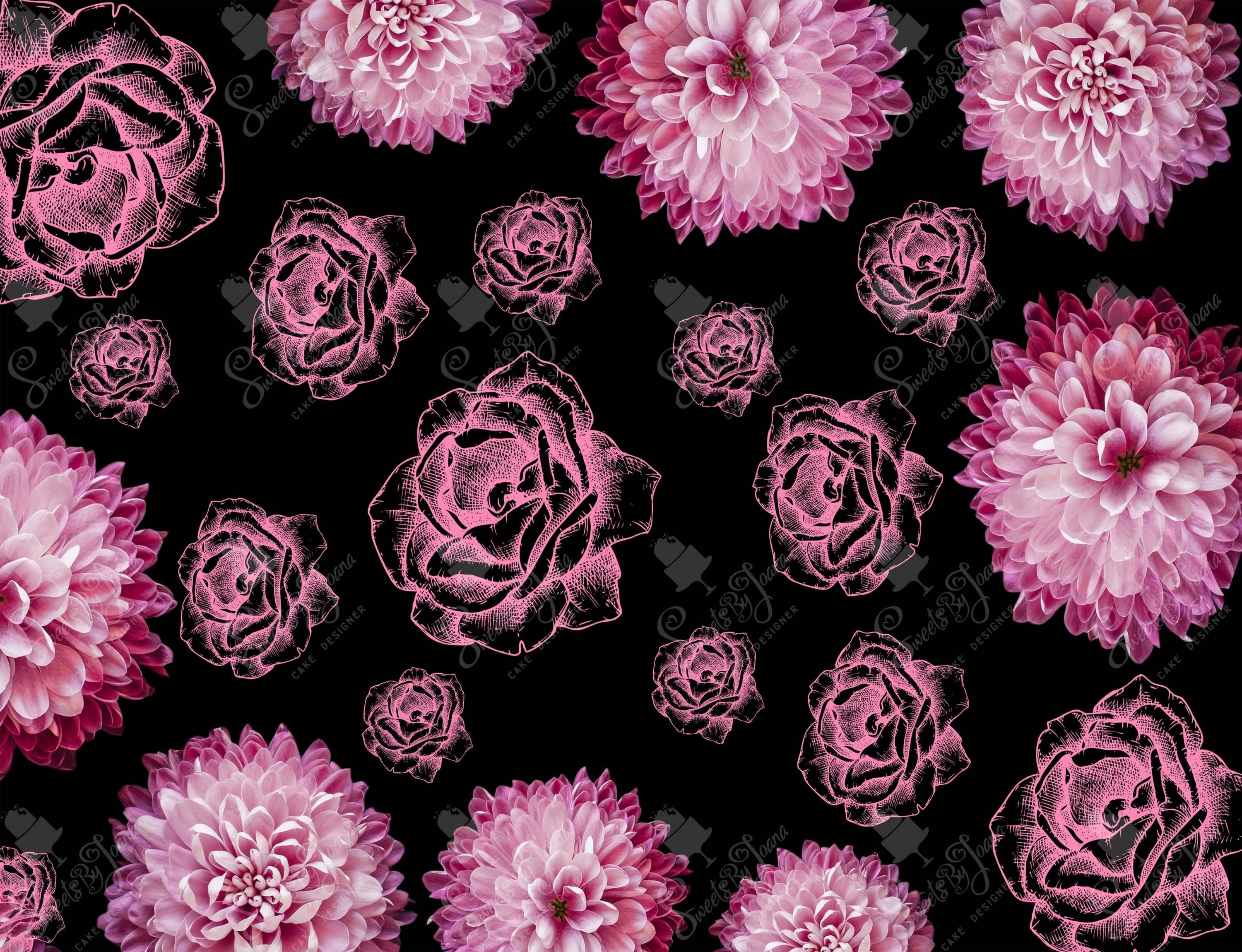 Abstract Pink Flowers - SJSA002
