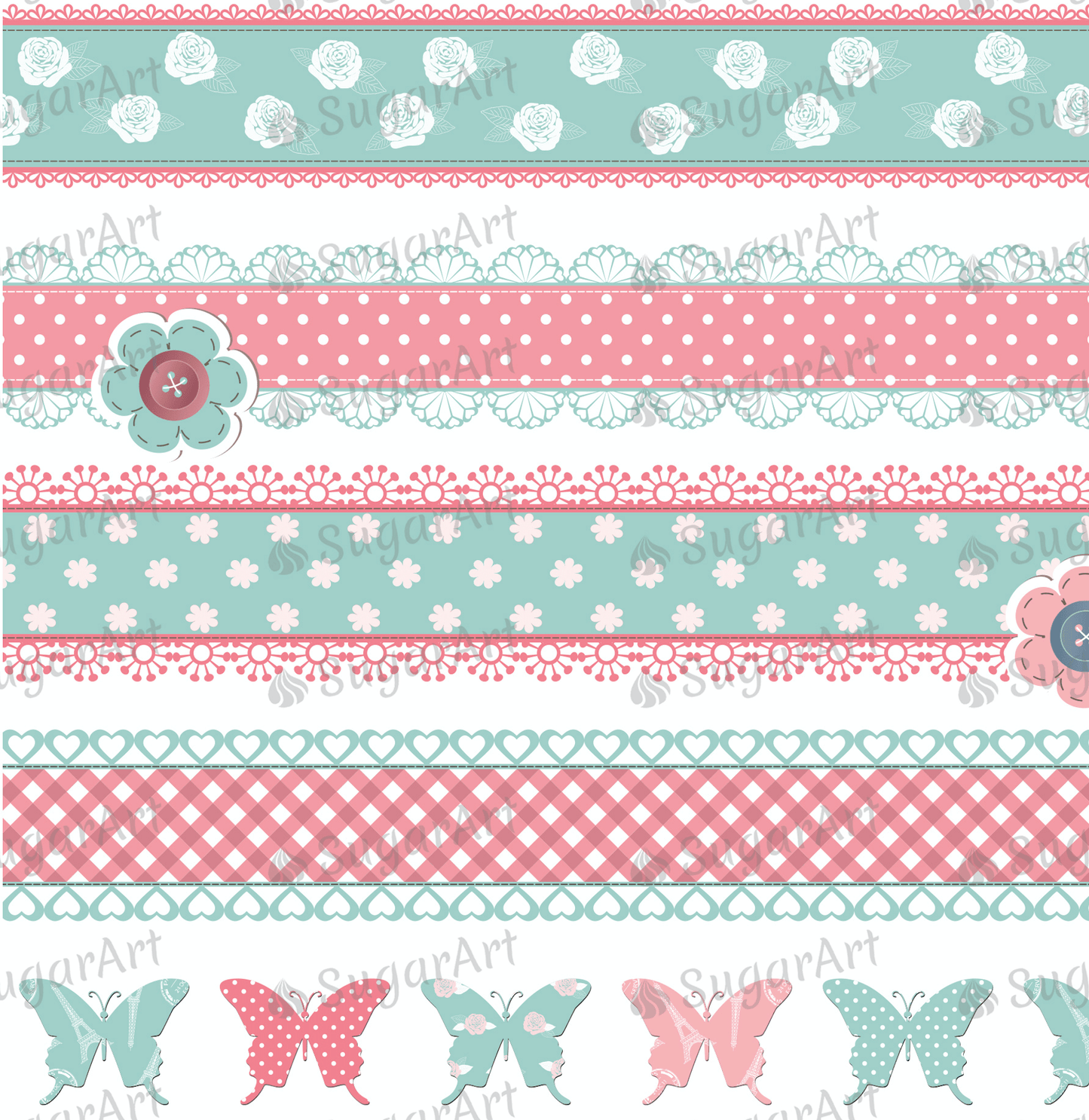 Shabby Chic Striped Background- Icing - ISA011.