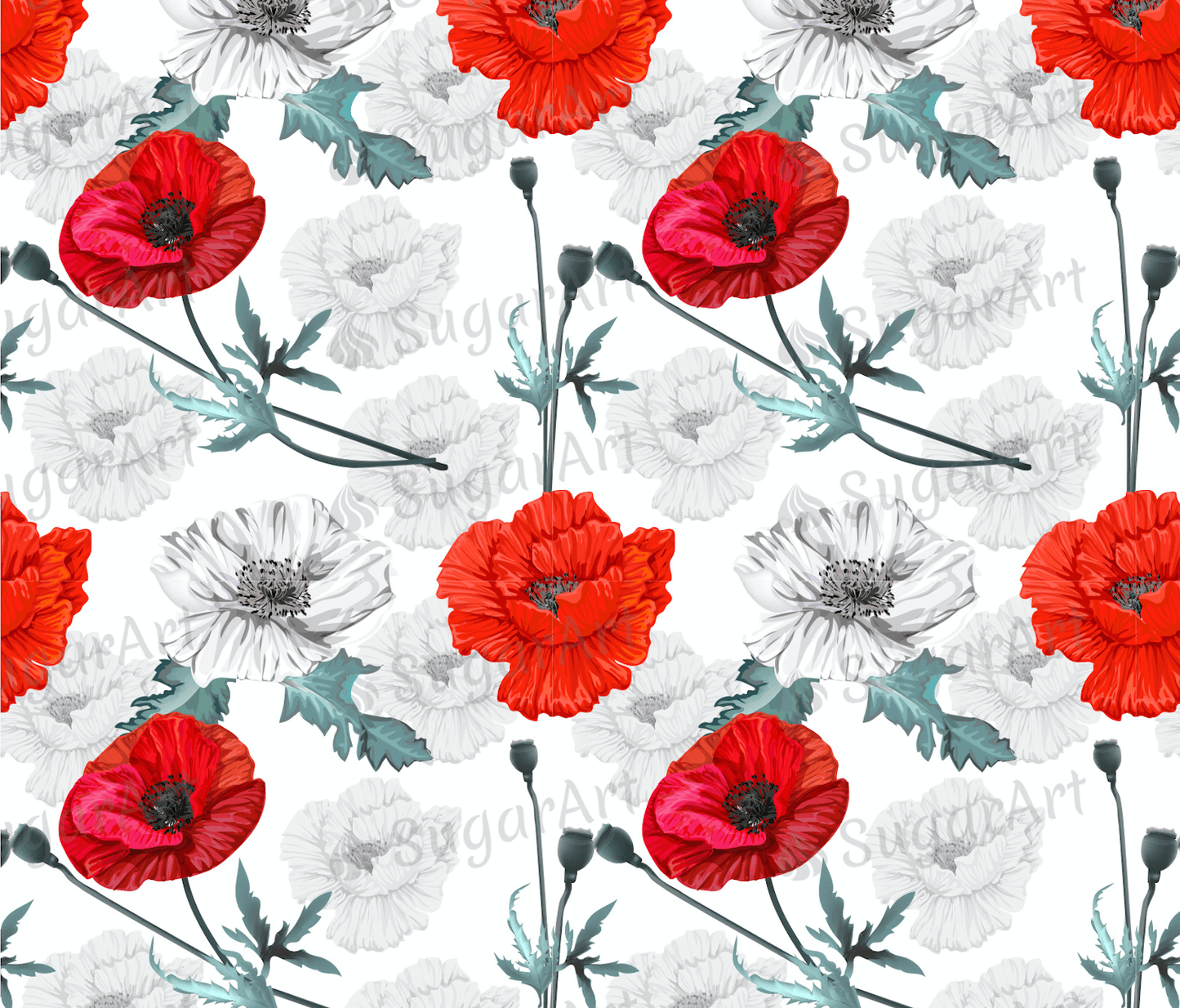Poppy Flowers Background - Icing - ISA015.