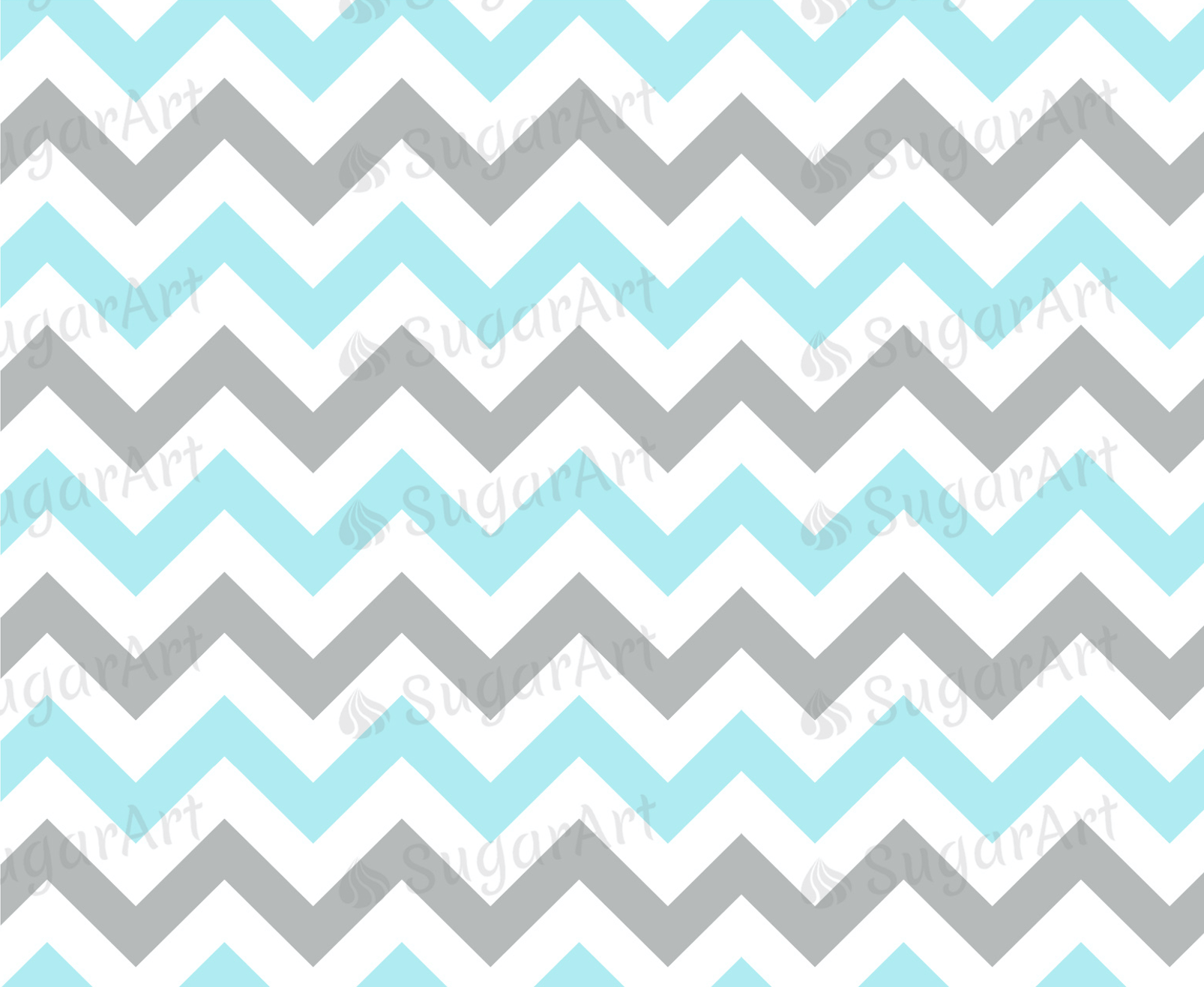 Blue and Grey Zig Zag Pattern - Icing - ISA038.