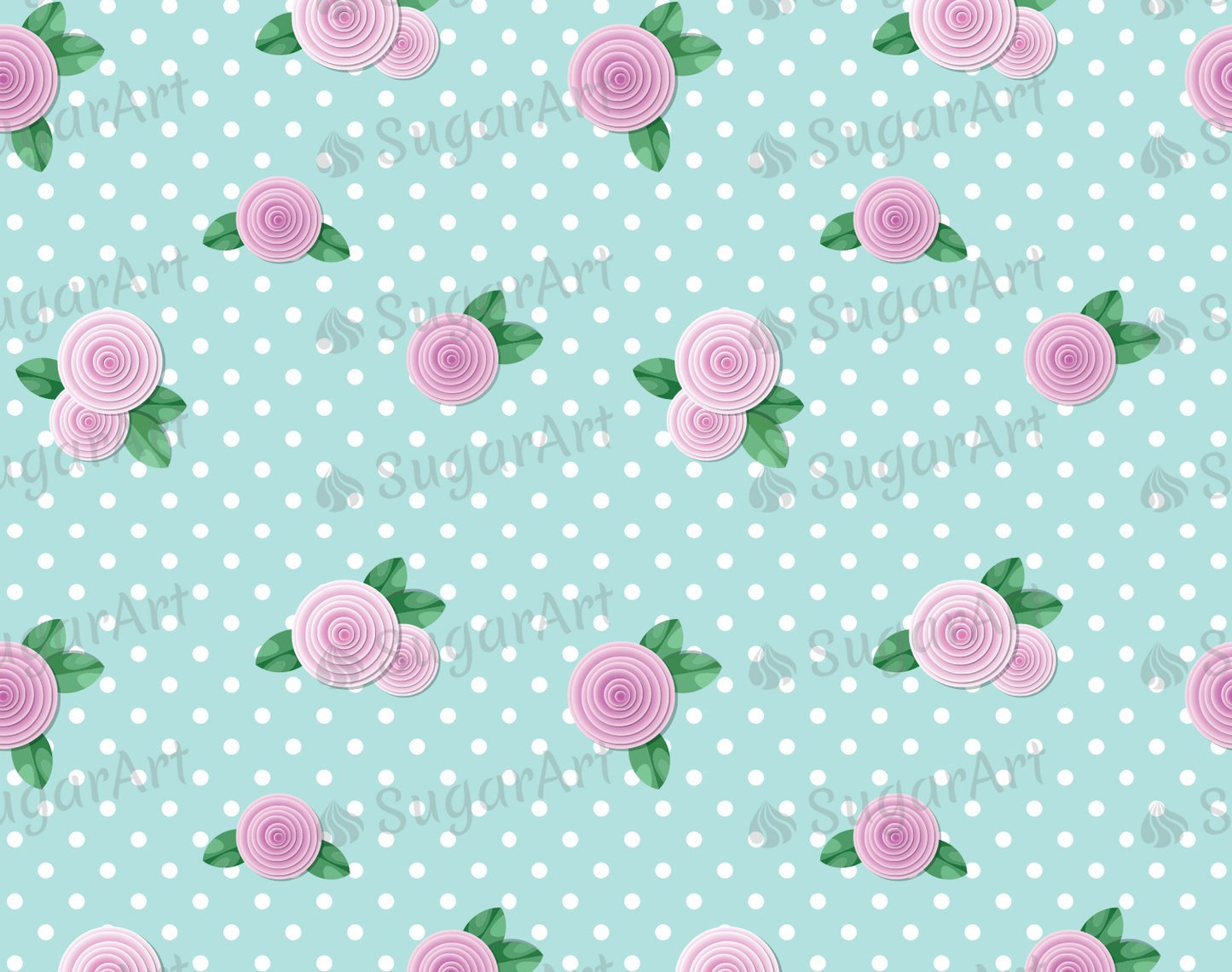 Shabby Chic Roses Background- Icing - ISA018.