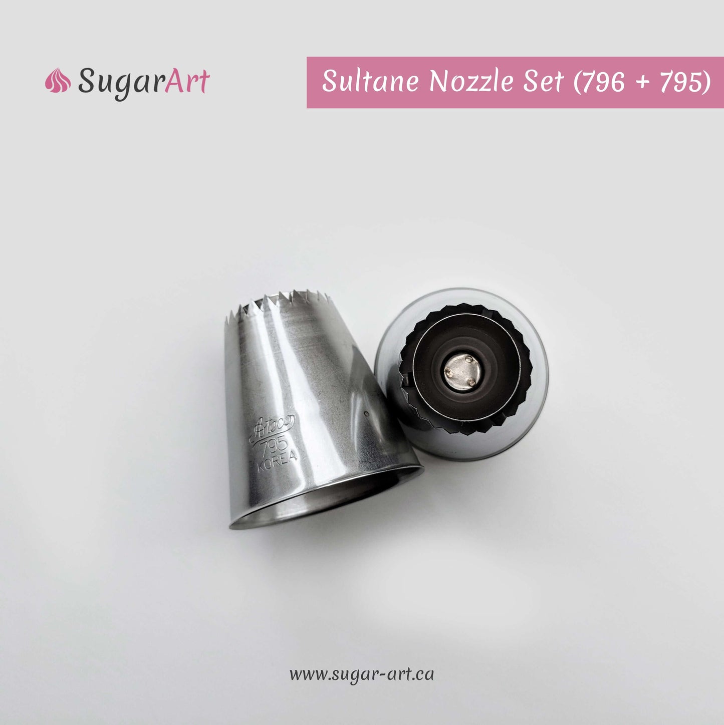 "Sultane" Piping Nozzle Set of 2 (Closed + Open)-Piping Tips-Sugar Art