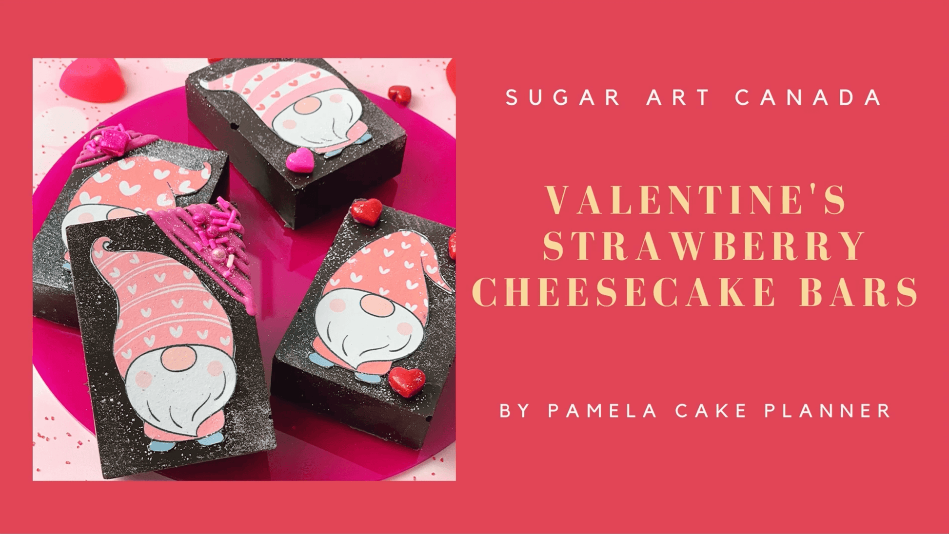 Valentine’s Strawberry Cheesecake Bars masterclass con Pamela di Pamela Cake Planner.