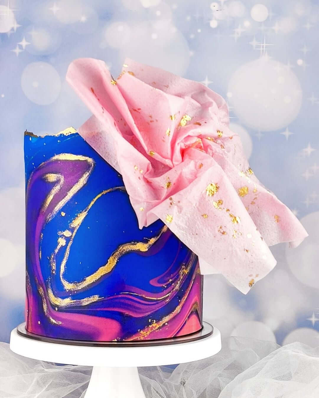 Liquid Blue Pink Marble Background - Icing - ISA129.