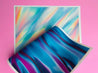 Blue Iridescent Wavy Silk - Edible Fabric - EF031.
