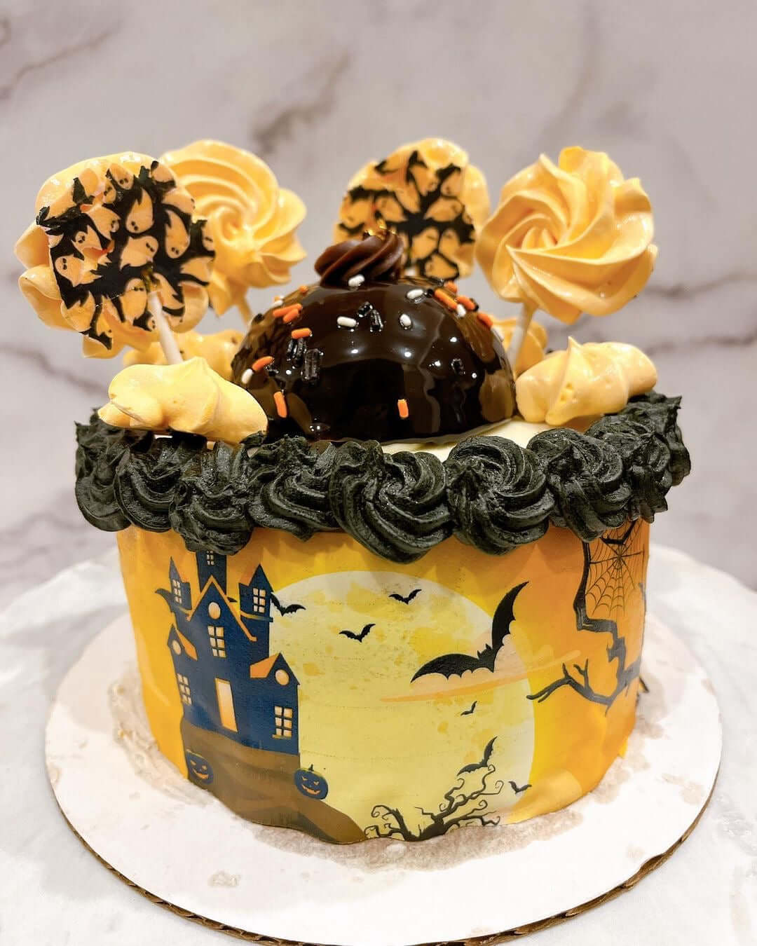 Spooky Castle with Pumpkins Halloween - Icing - ISA152.