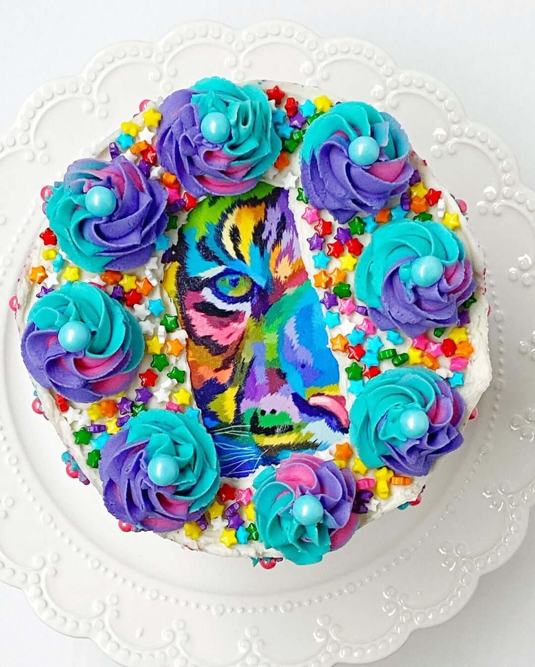 Colorful Tiger Face - Icing - ISA080.