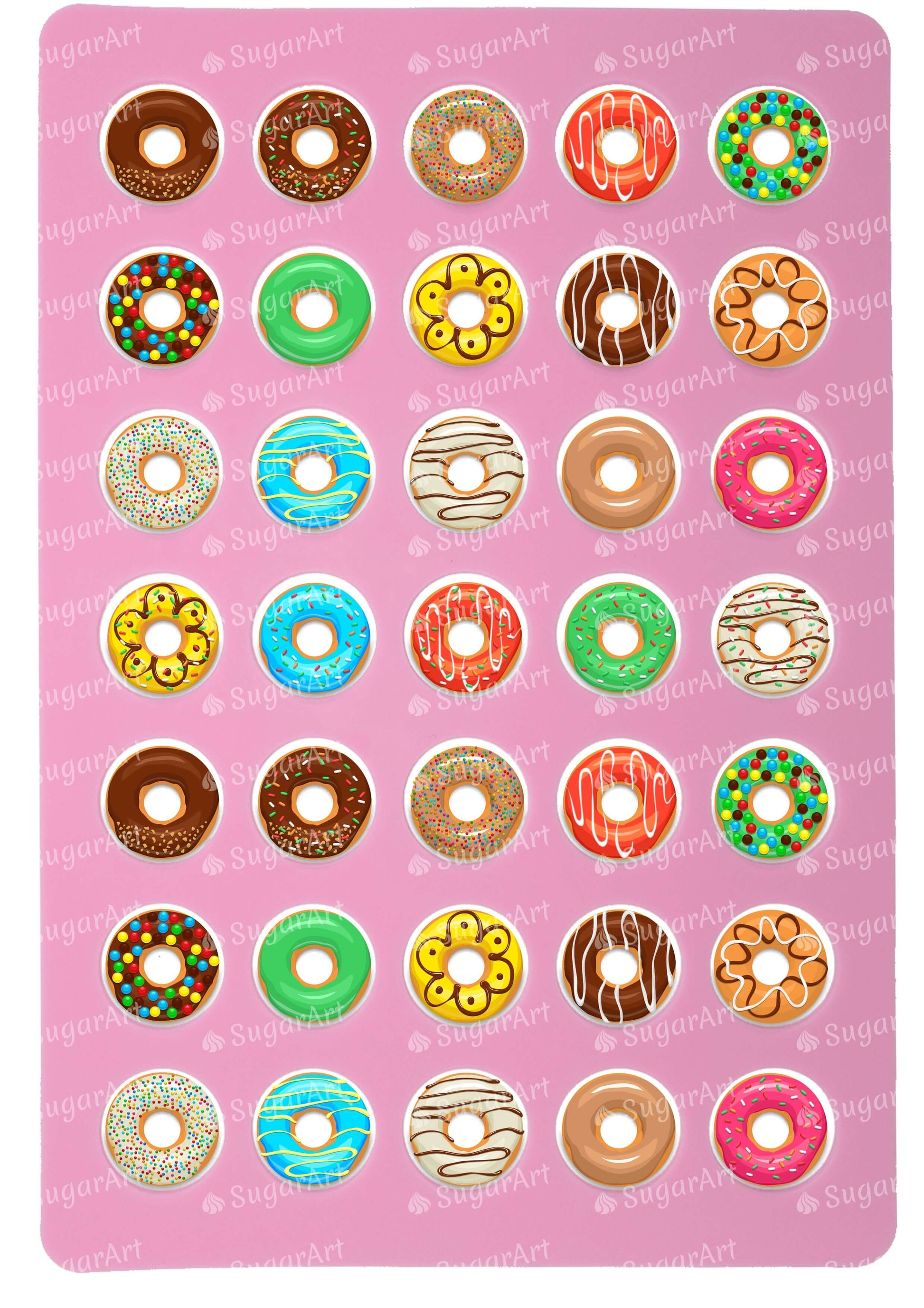 Donuts Set for charms - Round Stencil Mat - ESA114.